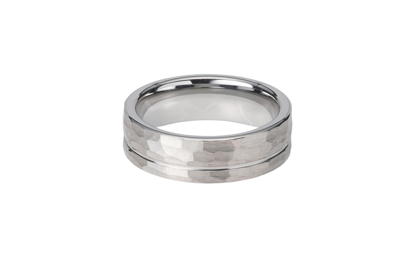 Unique & Co Tungsten Ring with Hammered Finish - Rococo Jewellery