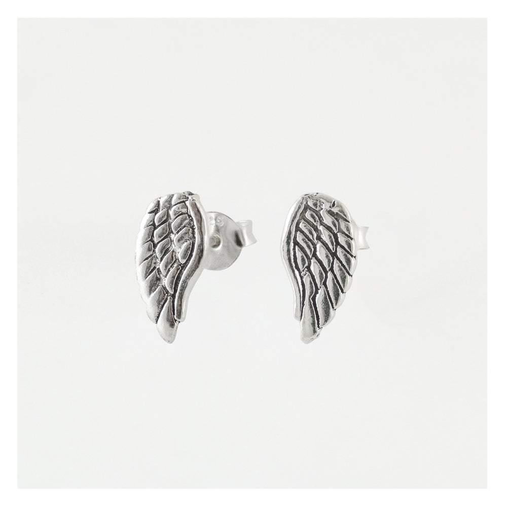 Kingsley Ryan Sterling Silver Angel Wings Stud Earrings - Rococo Jewellery