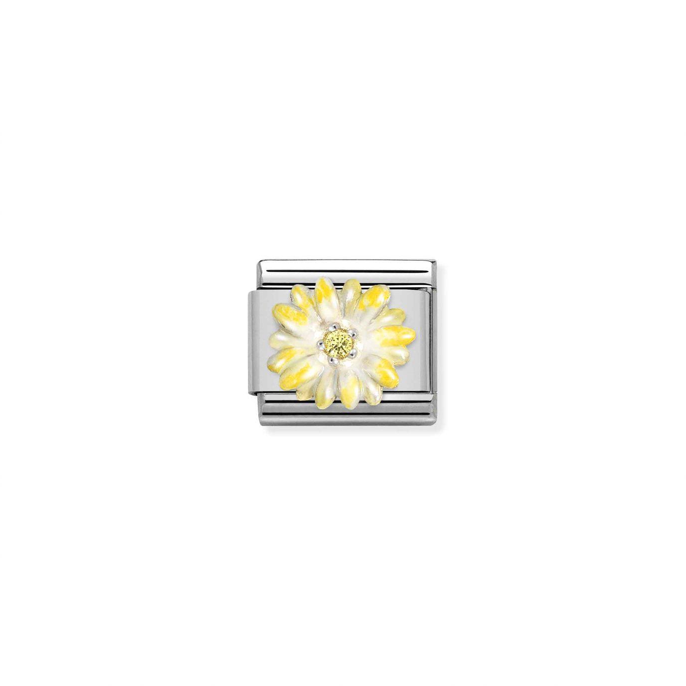 Nomination Classic Yellow Flower with Yellow CZ Link - Rococo Jewellery