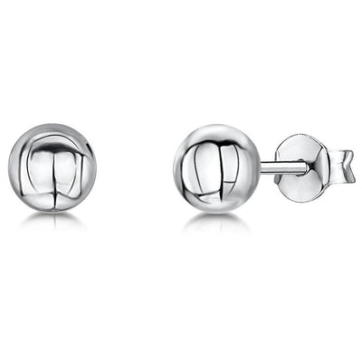 Sterling Silver Ball Stud Earrings - Rococo Jewellery